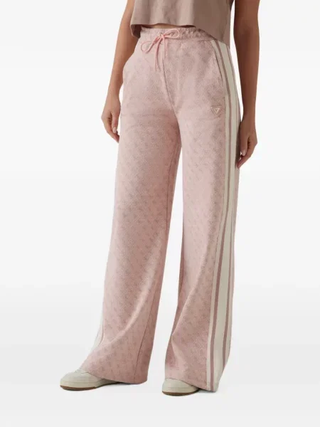 Pantaloni Guess alergare cu autograf roz