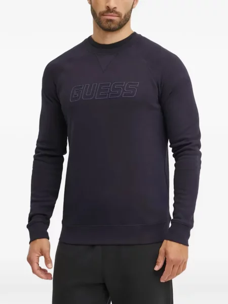 Pulover Guess cu autograf albastru