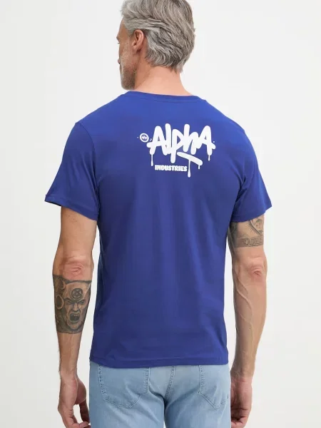 Alpha Industries tričko Signature modré