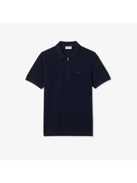 Lacoste Sweter Z Kołnierzykiem Polo Z Krótkim Rękawem Classic Fit granatowy