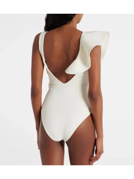 Costum de baie Johanna Ortiz cu volane alb