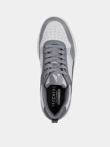 Кожаные кеды Skechers серые