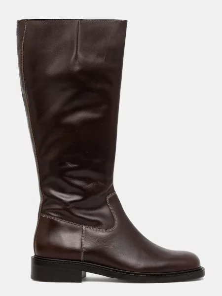 Шкіряні чоботи Billi Bi на плоскому ходу коричневий