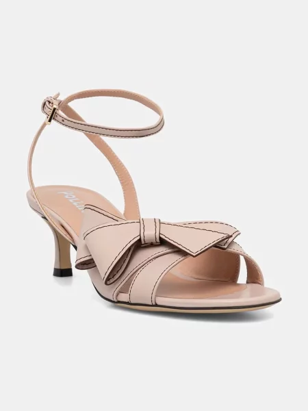 Pollini sandale cu cui din piele bej