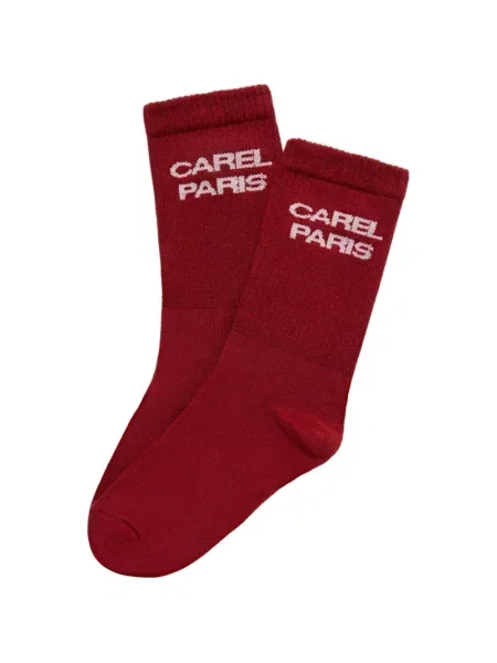 Плетени чорапи Carel Paris с автограф червено