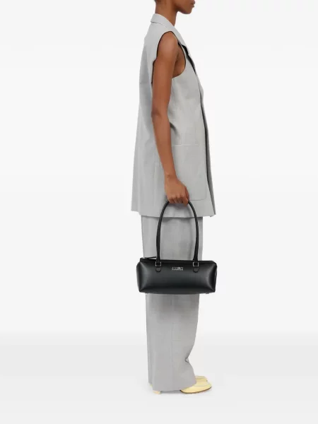 Кожена чантичка Mm6 Maison Margiela черно