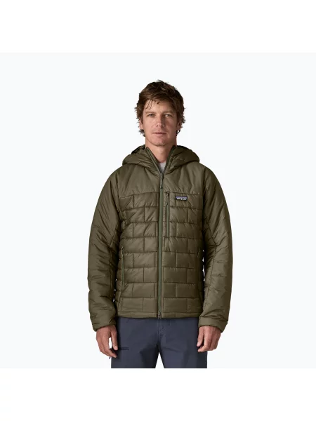 Geacă izolată pentru bărbați Patagonia Hi-Loft Nano Puff Hoody basin green verde