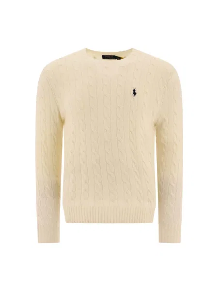 Polo Ralph Lauren sweter Mężczyźni Wełna jednolity XL biały