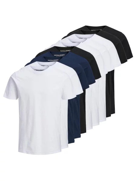 JACK & JONES Tričko námořnická modř / černá bílá
