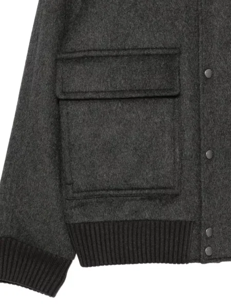 Πλεκτός μπουφάν bomber Woolrich γκρι