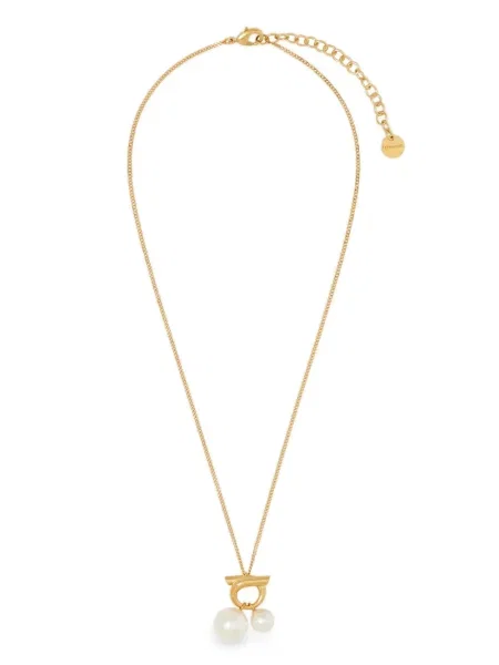 Colier Ferragamo cu perle auriu