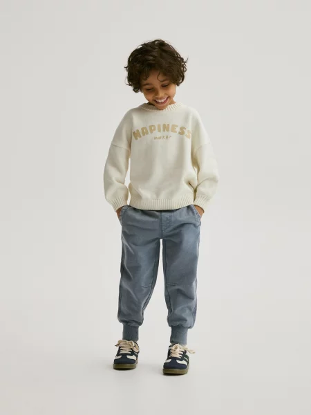 Reserved kalhoty joggers tmavomodrá