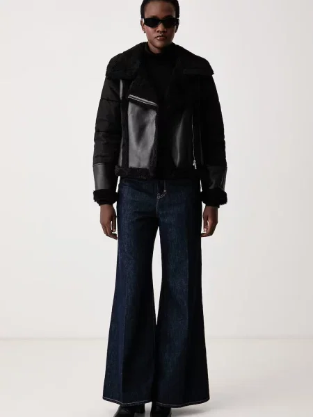 DKNY geacă de biker pentru femei negru