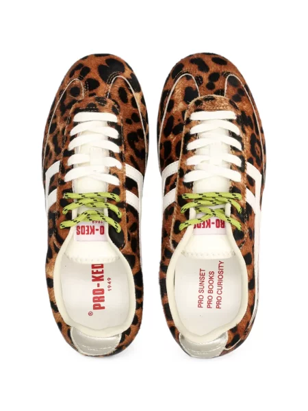 Sneakerși Pro-keds cu imagine cu model leopard maro