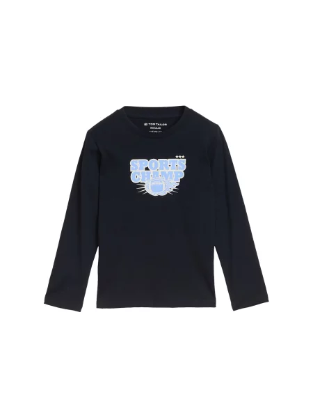 TOM TAILOR Tricou albastru deschis / albastru închis / murdar alb