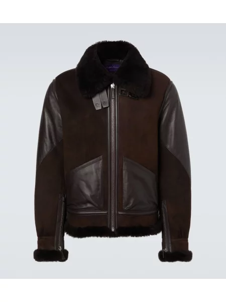 Geanta de piele Ralph Lauren Purple Label violet