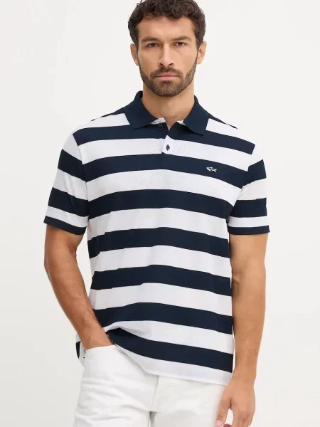 Polo majica Paul&Shark Knitwear s uzorkom plava