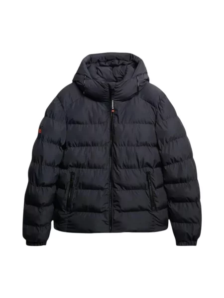 Kurtka puchowa Superdry z kapturem szara