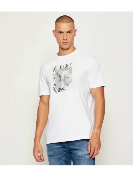 BOSS ORANGE Tricou Te_lupo | alb