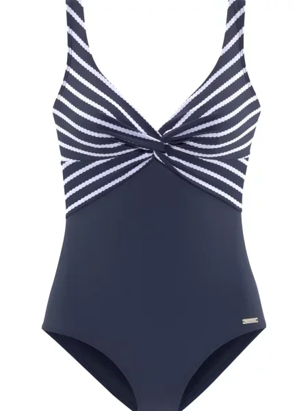 LASCANA Costum de baie întreg bleumarin alb