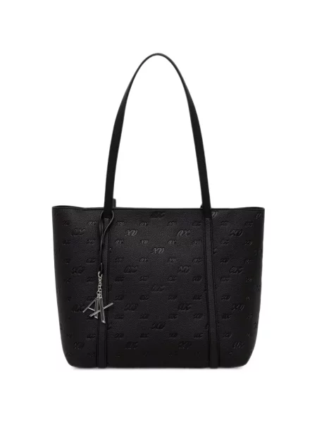 Geantă shopper Armani Exchange cu autograf negru