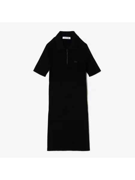 Lacoste Sukienka Polo Dzianinowa Lacoste czarna