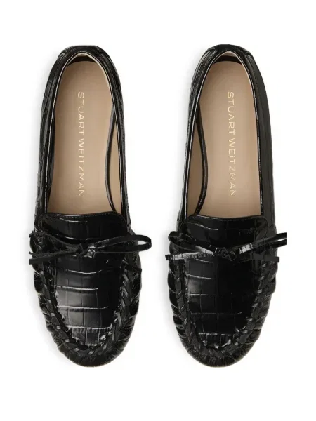 Pantofi loafer Stuart Weitzman cu funde negru