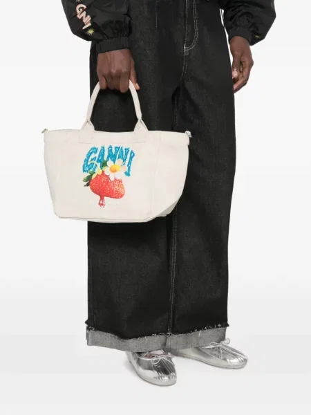 Geantă shopper Ganni cu imagine