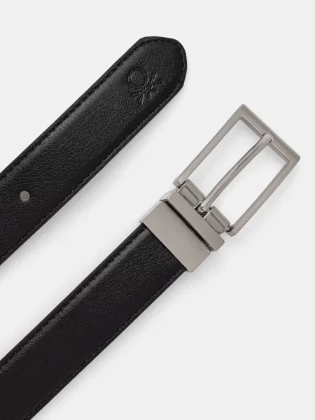 Кожаный двусторонний ремень United Colors Of Benetton с ремешками