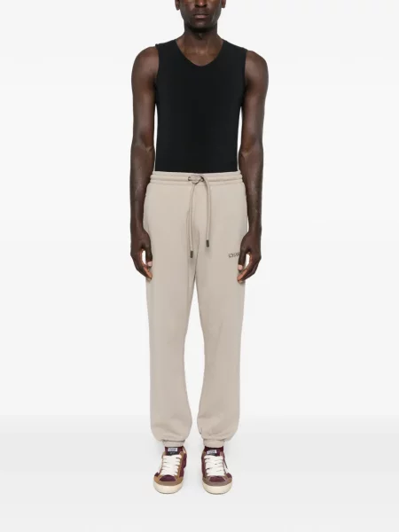 Běžecké stahovací šňůrka kalhoty Off-white bílé