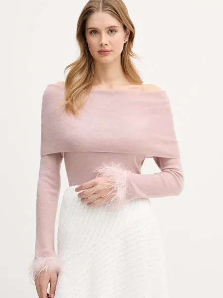 Pedro del Hierro pulover din amestec de lână light roz