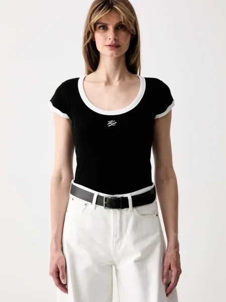 Karl Lagerfeld tricou pentru femei din cu negru