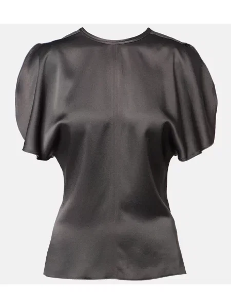 Top Victoria Beckham din satin gri