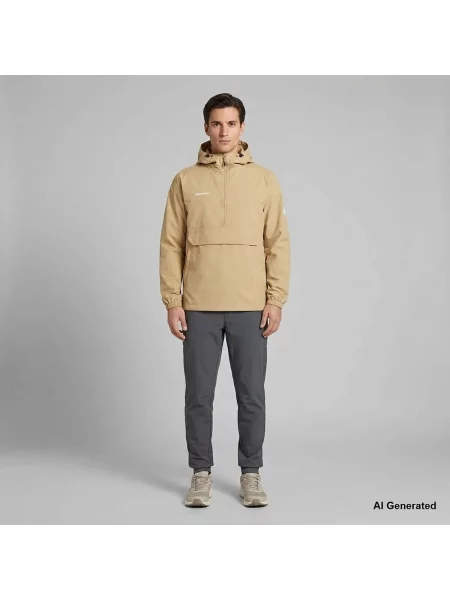 Trekingová bunda anorak Mammut s kapucňou béžová
