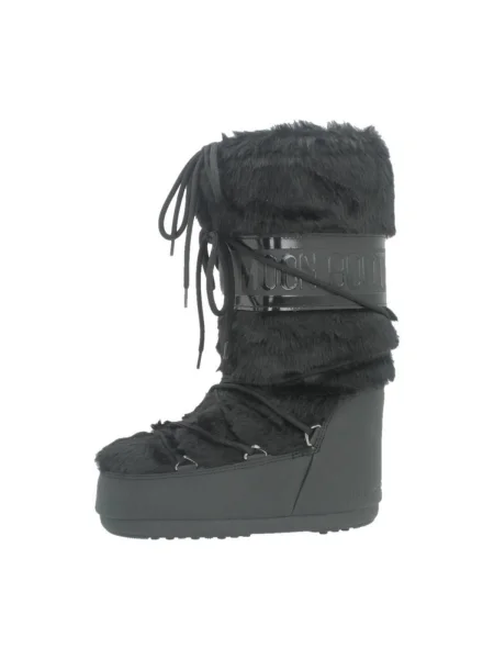 Cizme De Zăpadă Pentru Femei Moon Boot Icon Faux Fur negre