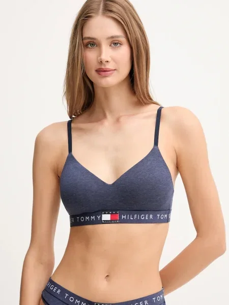 Сутиен Tommy Hilfiger черно с изчистен дизайн тъмносиньо