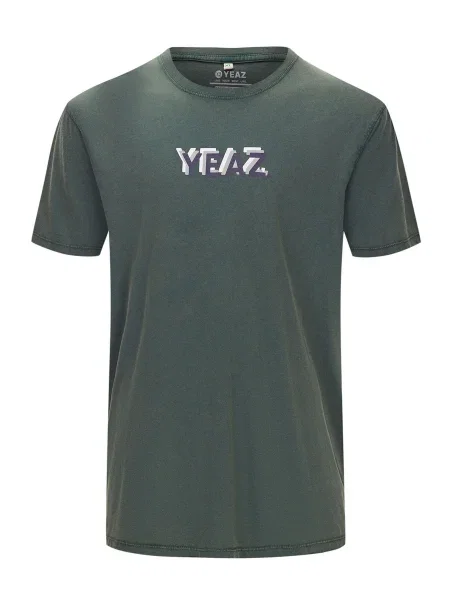 YEAZ Tricou Chawlay verde închis alb