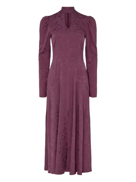 Rochie midi Temperley London cu model floral până la genunchi de costum roșu