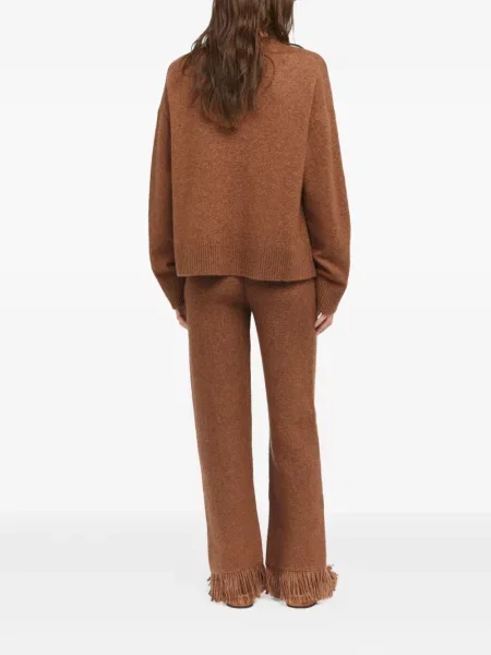 Pulover Alanui cu decolteu rotund maro