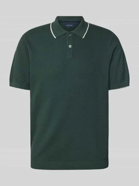 Koszulka polo o kroju regular fit z kontrastową lamówką Christian Berg Men zielona