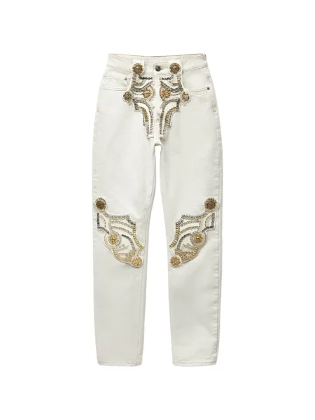 Blugi drepți Versace cu broderie