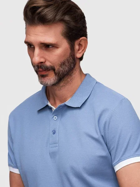 Tricou polo Ombre alb
