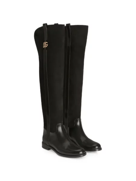 Cizme Dolce & Gabbana din piele de căprioară negru