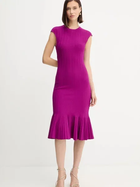 Herve Leger rochie Bridget midi evazați violet