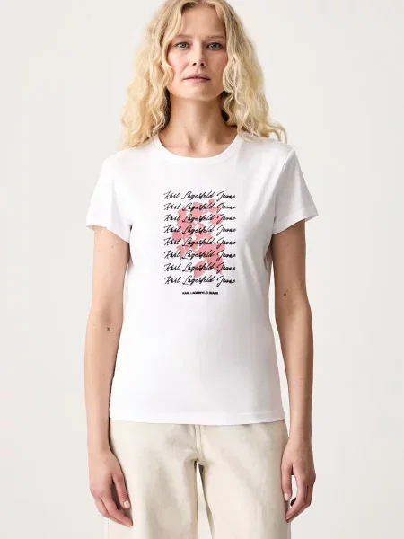 Karl Lagerfeld Jeans tricou pentru femei cu alb