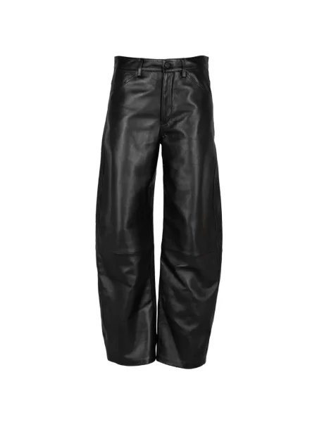 Pantaloni Nili Lotan din piele negru
