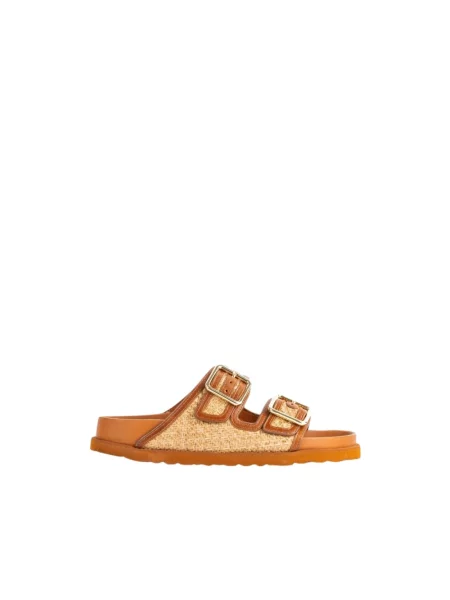Klapki Birkenstock skórzane brązowe