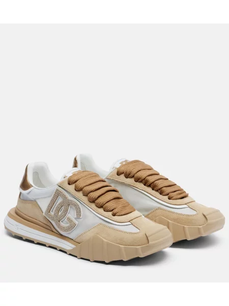 Sneakerși Dolce&gabbana din piele de căprioară bej