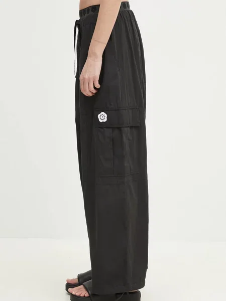 Kenzo spodnie proste high waist czarny