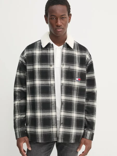 Tommy Jeans rövid kabát férfi átmeneti fekete